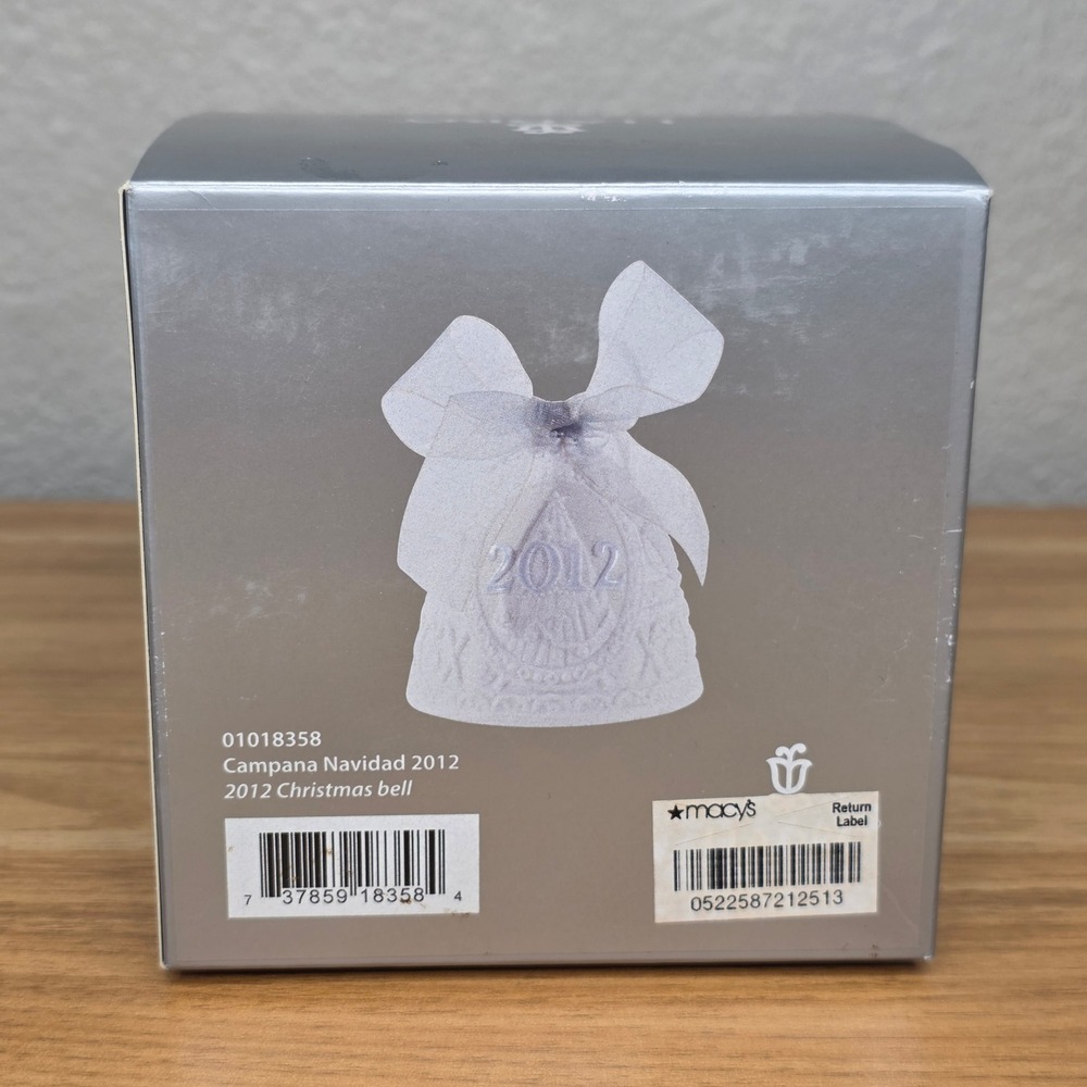 Lladro 2012 Porcelain Christmas Bell Ornament 01018358 New In Original Box